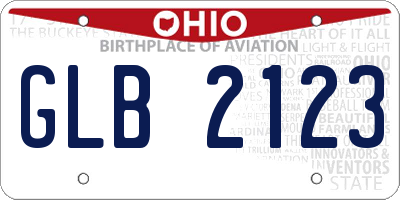 OH license plate GLB2123