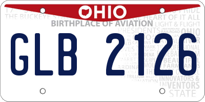 OH license plate GLB2126