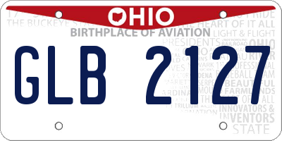 OH license plate GLB2127