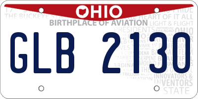 OH license plate GLB2130