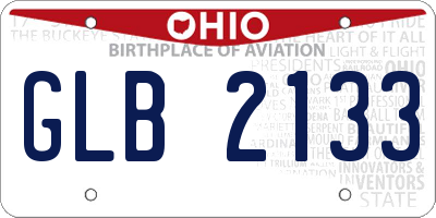 OH license plate GLB2133