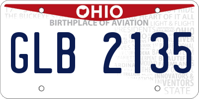 OH license plate GLB2135