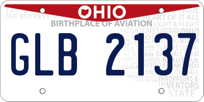 OH license plate GLB2137
