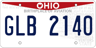 OH license plate GLB2140