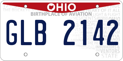 OH license plate GLB2142