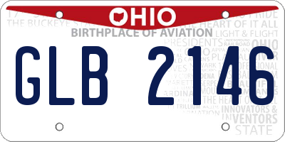 OH license plate GLB2146