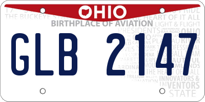 OH license plate GLB2147