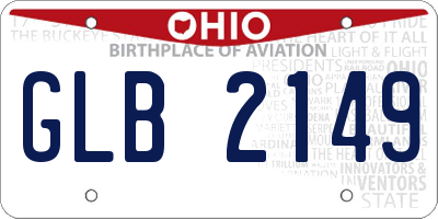 OH license plate GLB2149