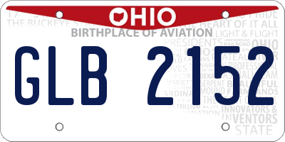 OH license plate GLB2152