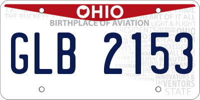OH license plate GLB2153