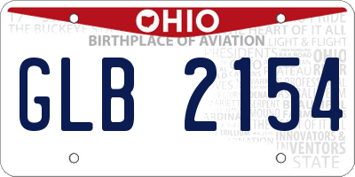 OH license plate GLB2154