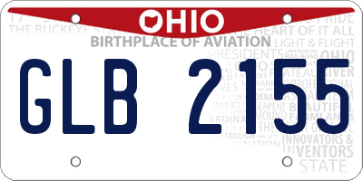 OH license plate GLB2155