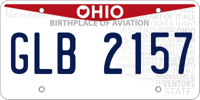 OH license plate GLB2157