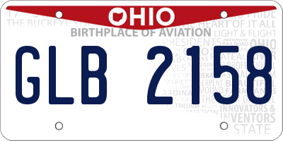 OH license plate GLB2158