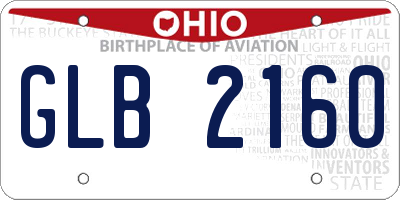 OH license plate GLB2160