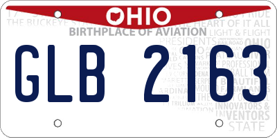 OH license plate GLB2163