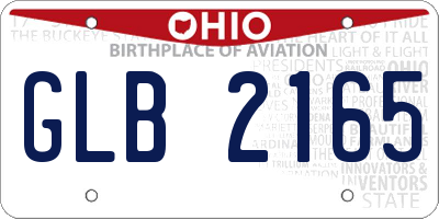 OH license plate GLB2165