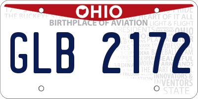 OH license plate GLB2172