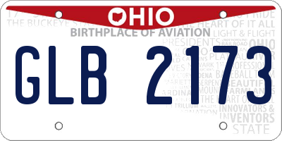 OH license plate GLB2173
