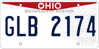 OH license plate GLB2174