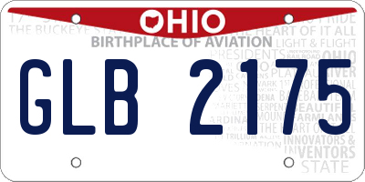 OH license plate GLB2175