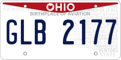 OH license plate GLB2177