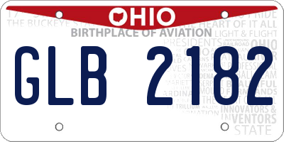 OH license plate GLB2182