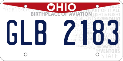 OH license plate GLB2183