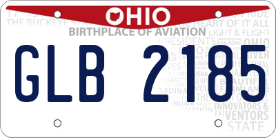 OH license plate GLB2185