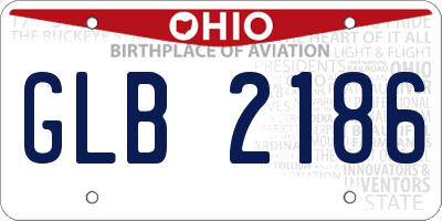 OH license plate GLB2186