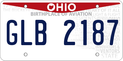 OH license plate GLB2187