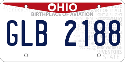 OH license plate GLB2188
