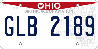 OH license plate GLB2189