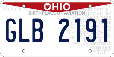 OH license plate GLB2191