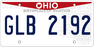 OH license plate GLB2192