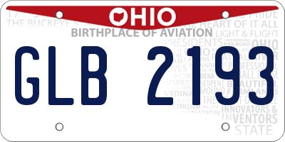 OH license plate GLB2193