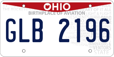 OH license plate GLB2196