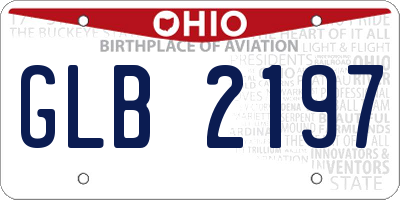 OH license plate GLB2197