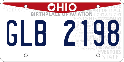 OH license plate GLB2198