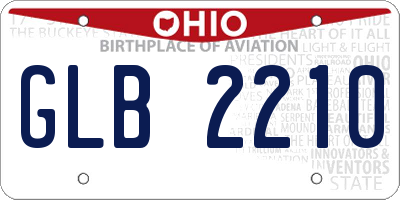 OH license plate GLB2210
