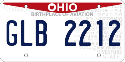 OH license plate GLB2212