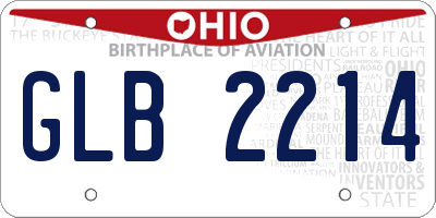 OH license plate GLB2214