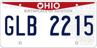 OH license plate GLB2215