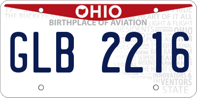 OH license plate GLB2216