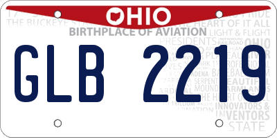 OH license plate GLB2219