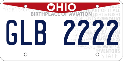 OH license plate GLB2222