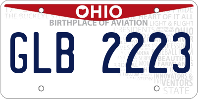 OH license plate GLB2223