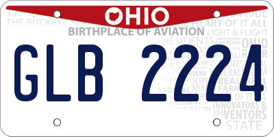 OH license plate GLB2224