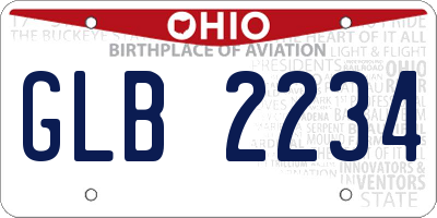 OH license plate GLB2234