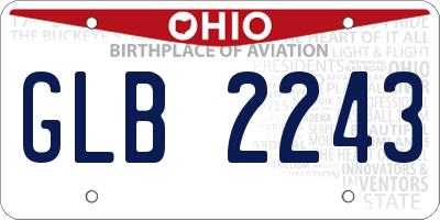 OH license plate GLB2243